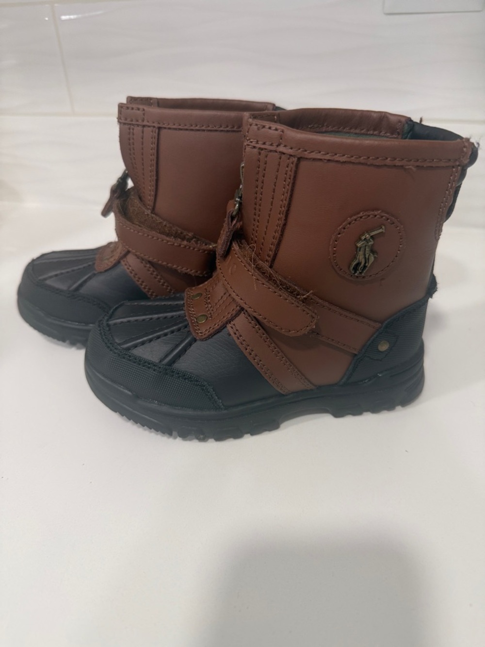 Polo Ralph Lauren Kids Brown & Black Winter Boots – Size 10